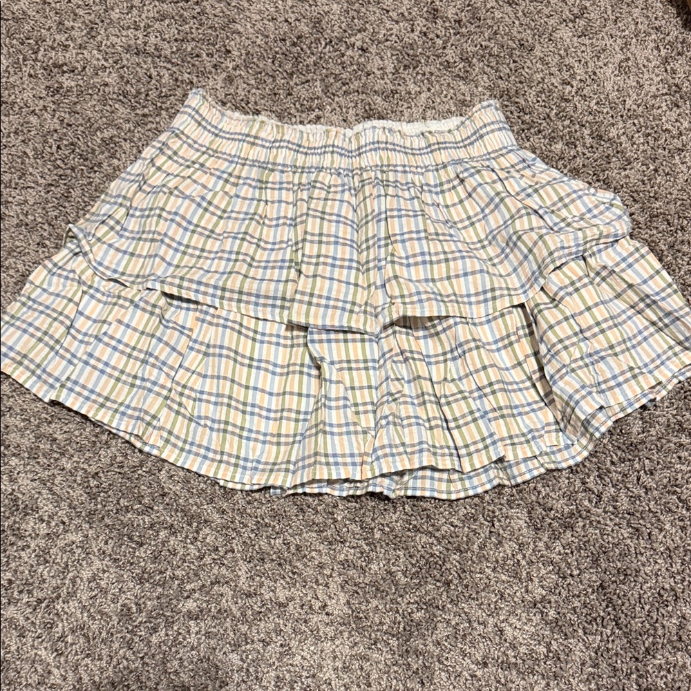 NWT Aerie Plaid Ruffle Layered Skirt
